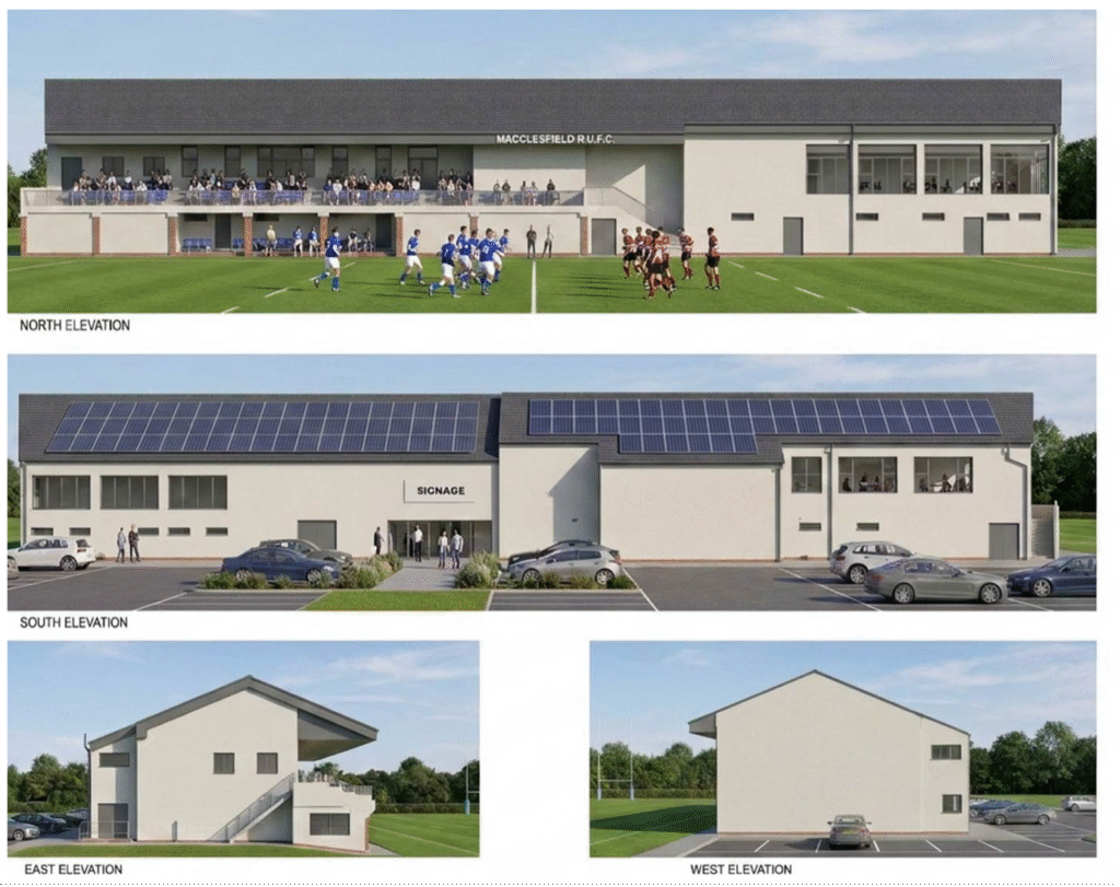Artist’s impressions of the proposed clubhouse improvements at Priory Park, including an extension, new changing facilities and additional space for club and community events